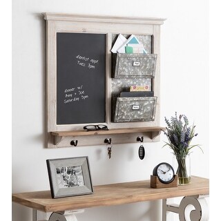 Kate and Laurel Idamae Wood Framed Chalkboard Wall Organizer - 28x25