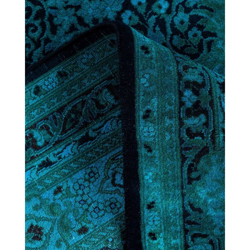 Fine Vibrance, One-of-a-Kind Handmade Runner Rug - Black, 3' 1" x 18' 2" - 3' 1" x 18' 2"