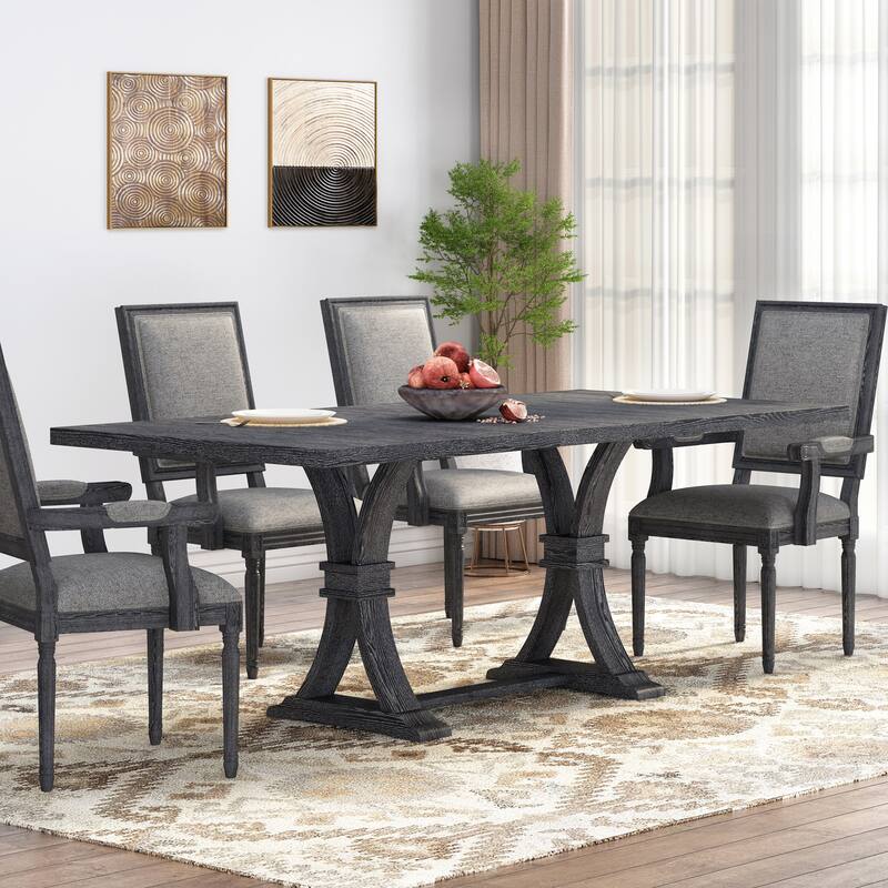 Christopher Knight Home - Rustic Extendable Dining Table with Rubberwood X-Frame Base and Extension Leaf