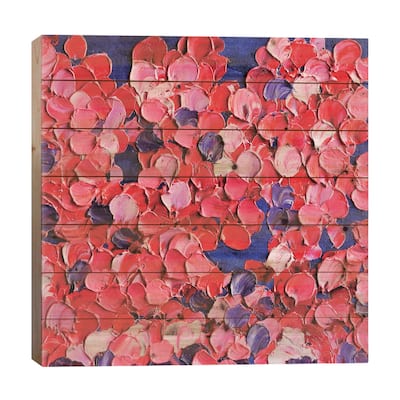 Cherry Blossom Print On Wood by Romana Khomyn - Multi-Color