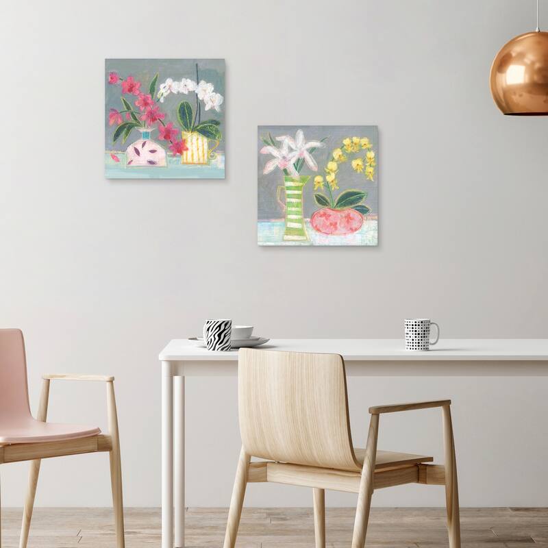 Orchids 1 & Orchids 2 by Maret Hensick Canvas Art Prints