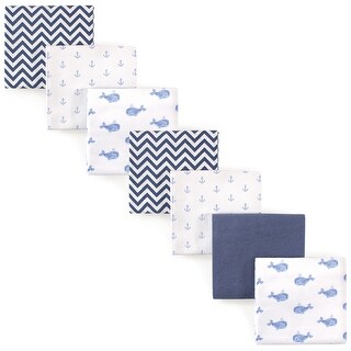 Hudson Baby Infant Boy Cotton Flannel Receiving Blankets Bundle, Blue Whale, One Size - Blue Whale - One Size