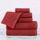 preview thumbnail 72 of 97, Superior Soho Ribbed Cotton 6-Piece Assorted Towel Set Burgundy