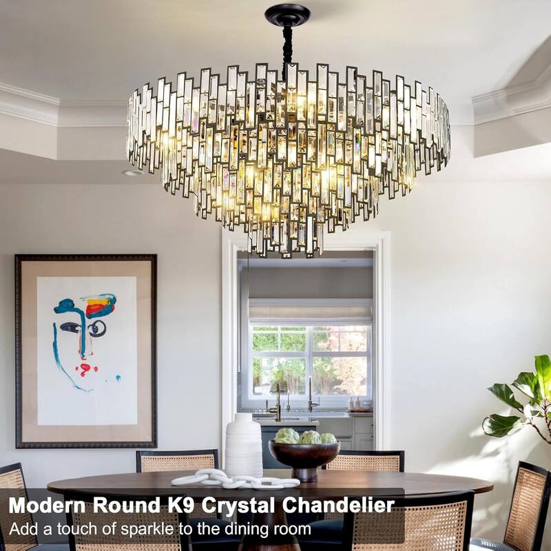 KAYLA 24in Chandelier 10-Light Crystal Chandelier