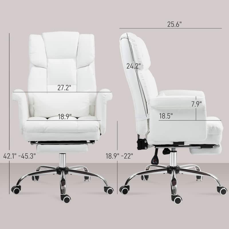 Ergonomic Executive Office Chair, PU Leather Reclining Desk Chair