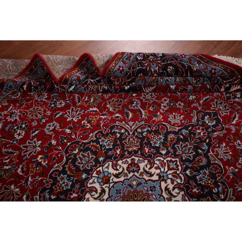 Traditional Red Kashan Turkish Rug Machine Made Bedroom Carpet - 10'0" x 13'0"