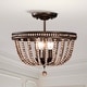 preview thumbnail 1 of 9, Ovid 16 Inch Bead Vintage Semi Flush Mount 3-Light