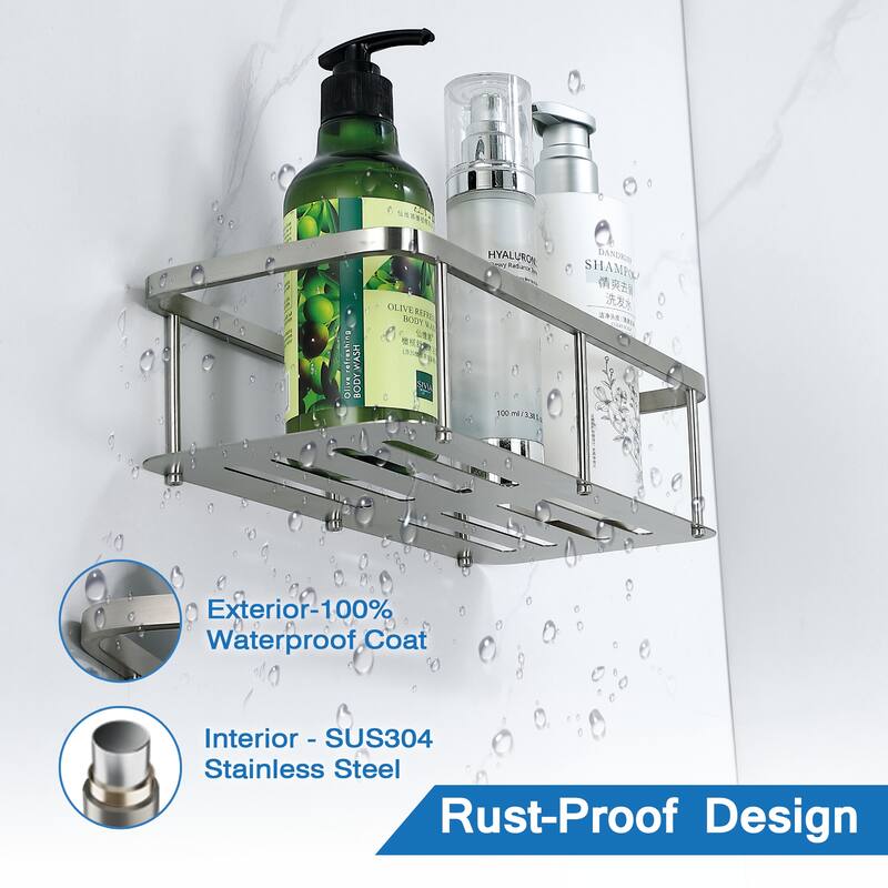 2-Pack Stainless Steel Bathroom Organizer Basket Shower Caddy