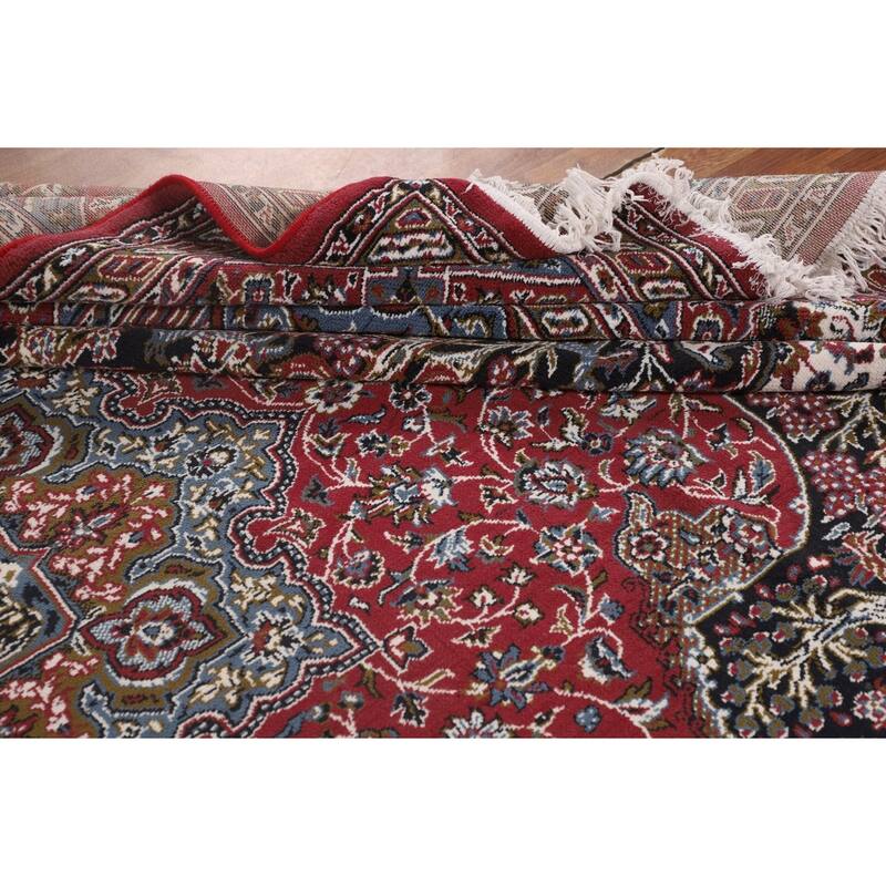 Animals Design Red Kashan Turkish Area Rug Machine Made Carpet - 9'9" x 13'0"