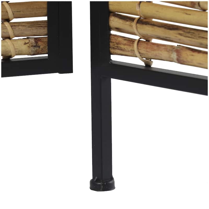 Bamboo Wood Handmade Hinged Foldable Partition 4 Panel Partition Room Divider Screen - Light Brown - Roche River Decor