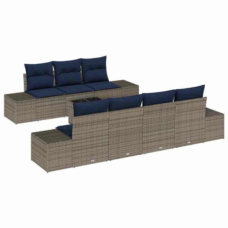 vidaXL 8 Piece Garden Sofa Set with Cushions - 115.7×24.4×27.2