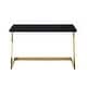 preview thumbnail 9 of 35, Alohia High Gloss Lacquer Finish Writing Desk Stainless Steel Base