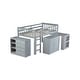 preview thumbnail 9 of 26, Twin Loft Bed with Storage Cabinet, Drawer and Shelf Cabinet and y Pulling-Out Desk