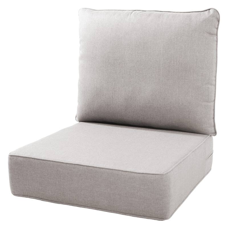 Gymojoy 24"x22"x6" Patio Thick Cushions & Pillows Set - Deep Seat Indoor/Outdoor Water & Fade Resistant - One Set - Beige