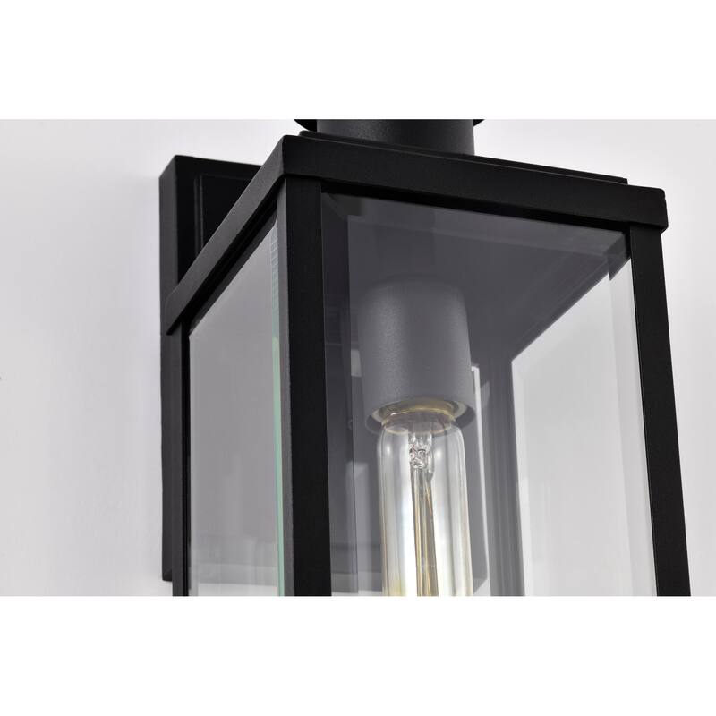 Luca Small Outdoor Lantern Sand Black Finish Clear Beveled Glass - Sand Black