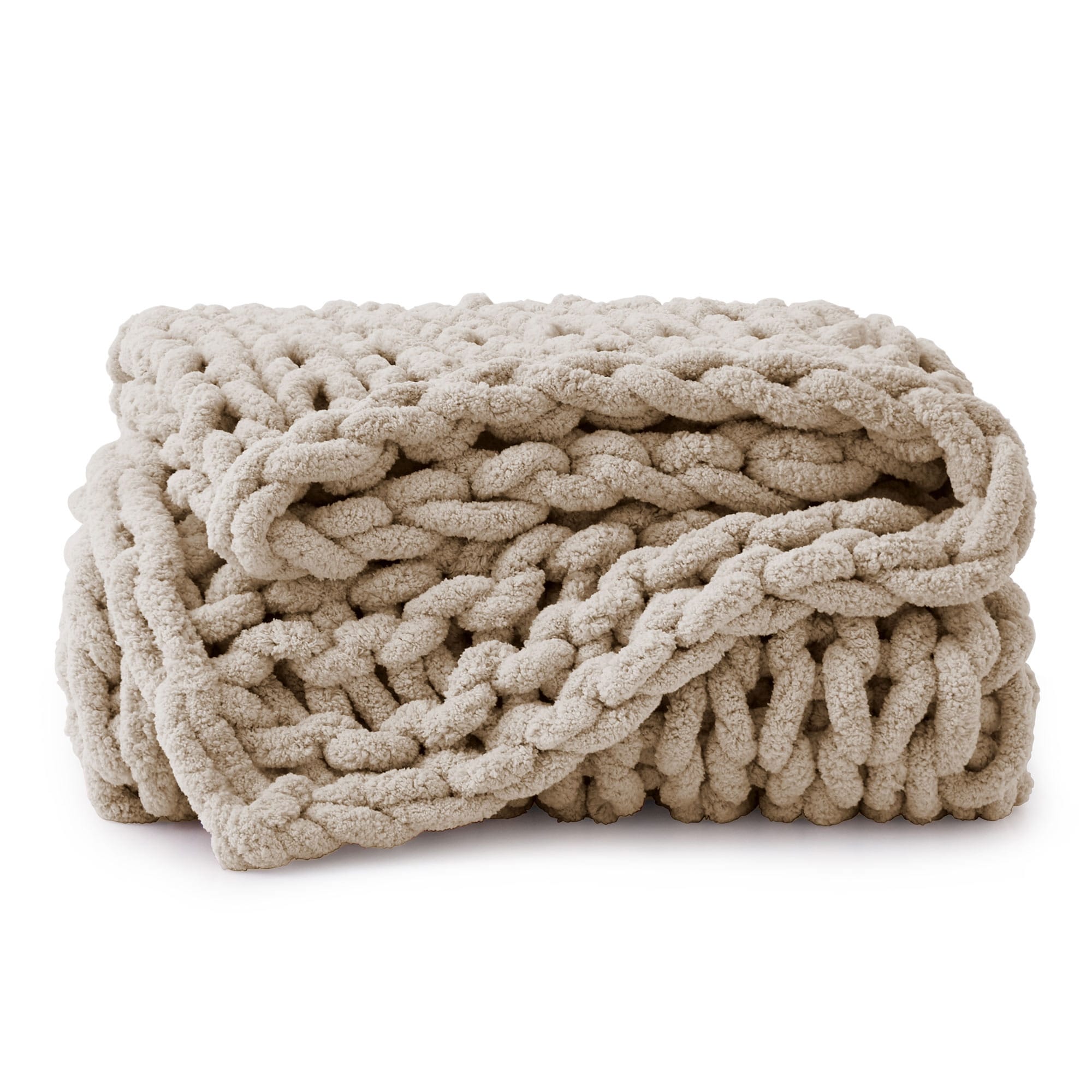 как выглядит Handmade Chunky Knit Chenille Yarn Throw Blanket 50"x60" фото