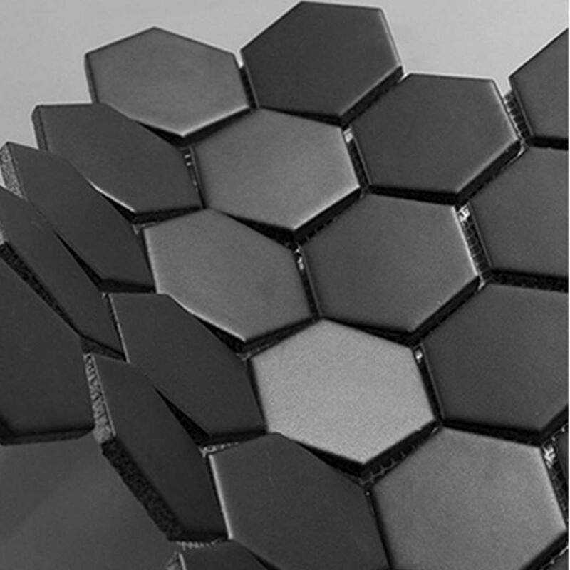 The Tile Life Honeycomb 2x2 Black Porcelain Floor & Backsplash Wall Tile