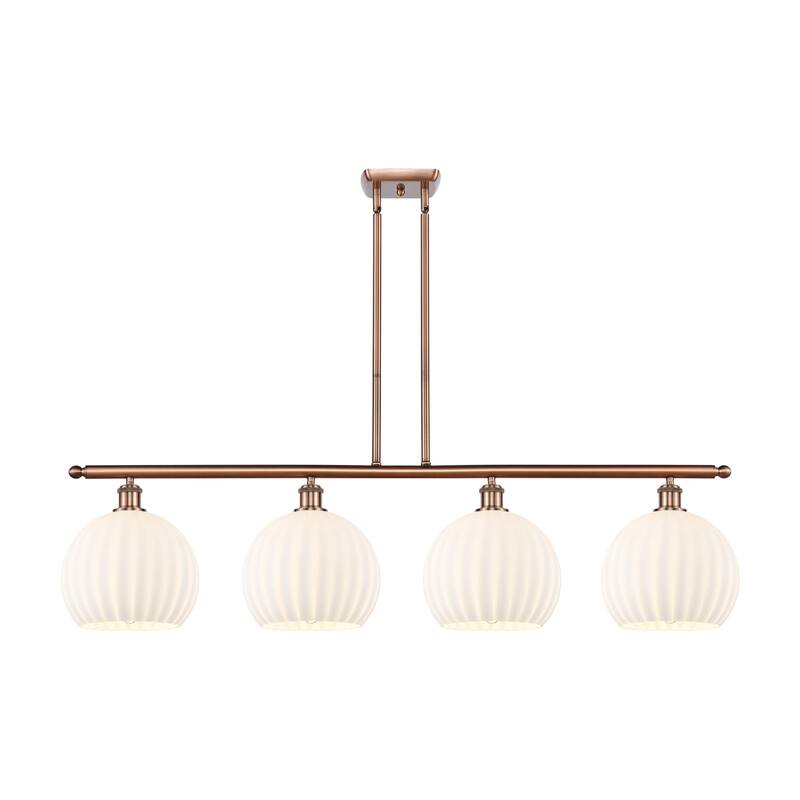 Innovations Lighting 516-4I-13-49-White Venetian-Indoor Pendant White - Antique Copper / White Venetian