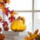 Glitzhome Amber Crackle Handblown Decorative Glass Pumpkins