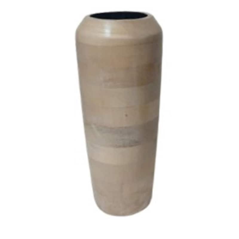 Mango Wood Standing Vase - 18" - Brown