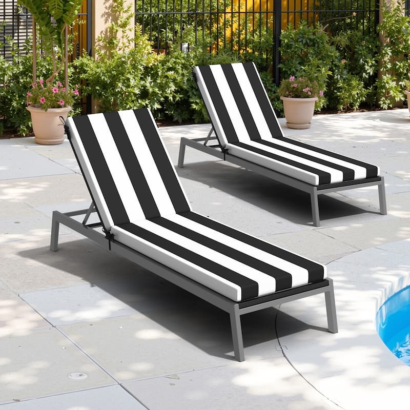 Outdoor Patio Chaise Lounge Cushion with Sunbrella