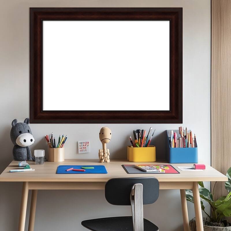 Amanti Art Coffee Bean Brown Framed Dry Erase Magnetic Board