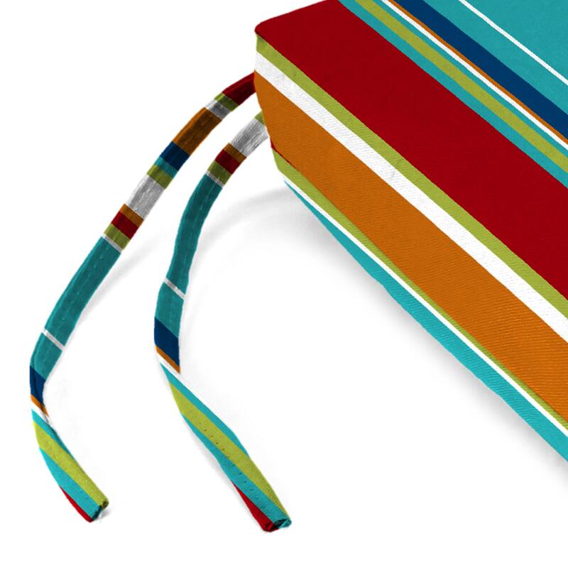 48" x 18" Outdoor Bench Cushion with Ties - 18'' L x 48'' W x 3.5'' H