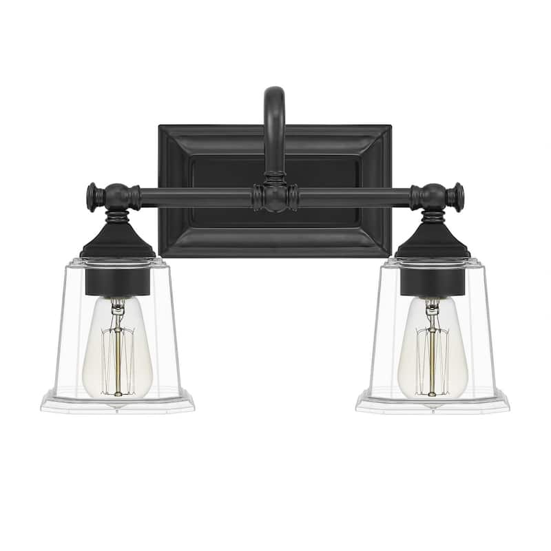 Nicholas 2-Light Bathroom Vanity Light in Earth Black - Earth Black