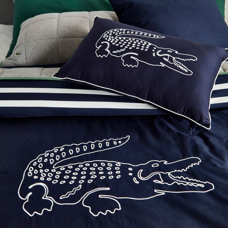 Lacoste Embroidered Big Croc 3-Piece Cotton Comforter Set
