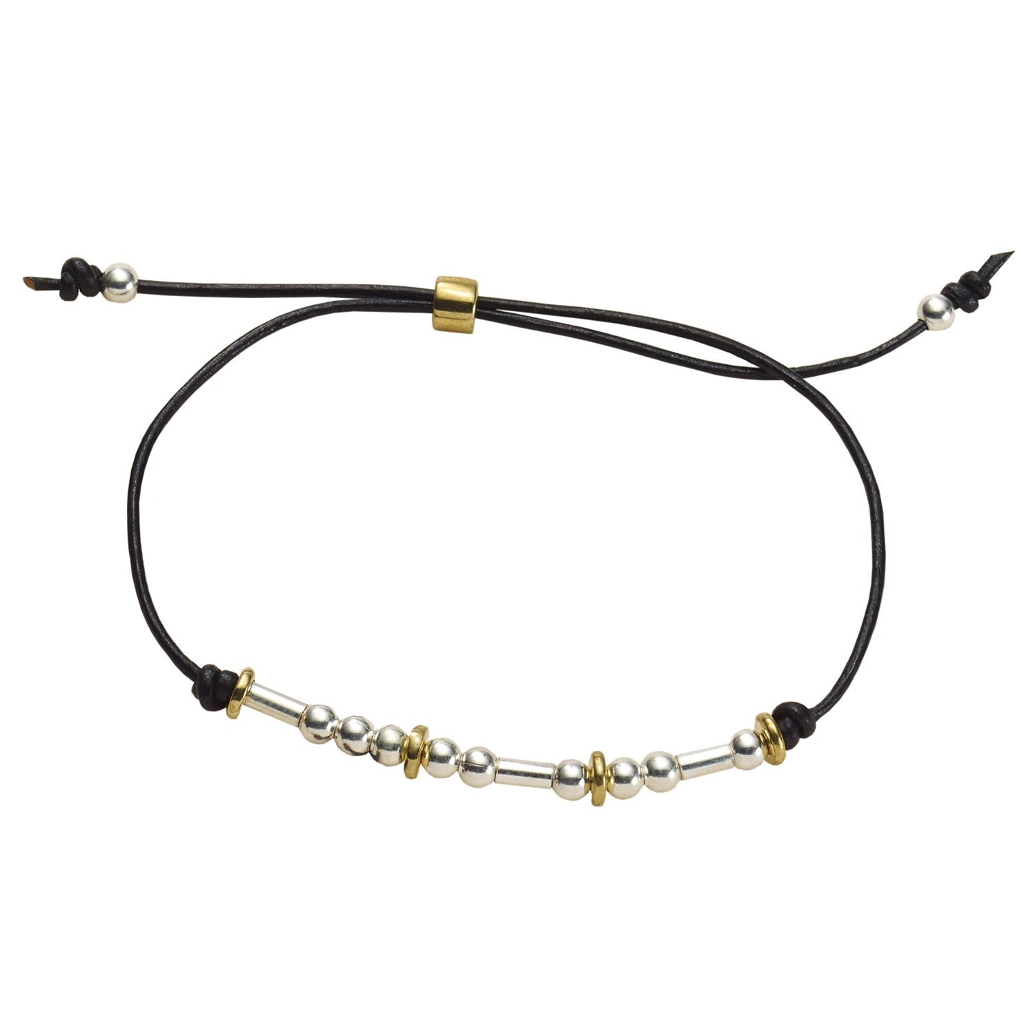 Shop Floriana Women S Sterling Silver And Brass Bead Morse Code