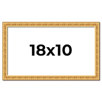 18x10 Frame Gold Real Wood Picture Frame Width 1 inches | Interior