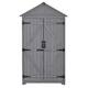 5.8ft x 3ft Outdoor Wood Lean-to Storage Shed Tool Organizer with Waterproof Asphalt Roof, Lockable Doors, 3-tier Shelves