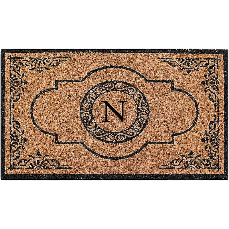 A1HC Abrilina Hand Crafted Heavy Duty Outdoor Monogram Doormat 36"X72" - N