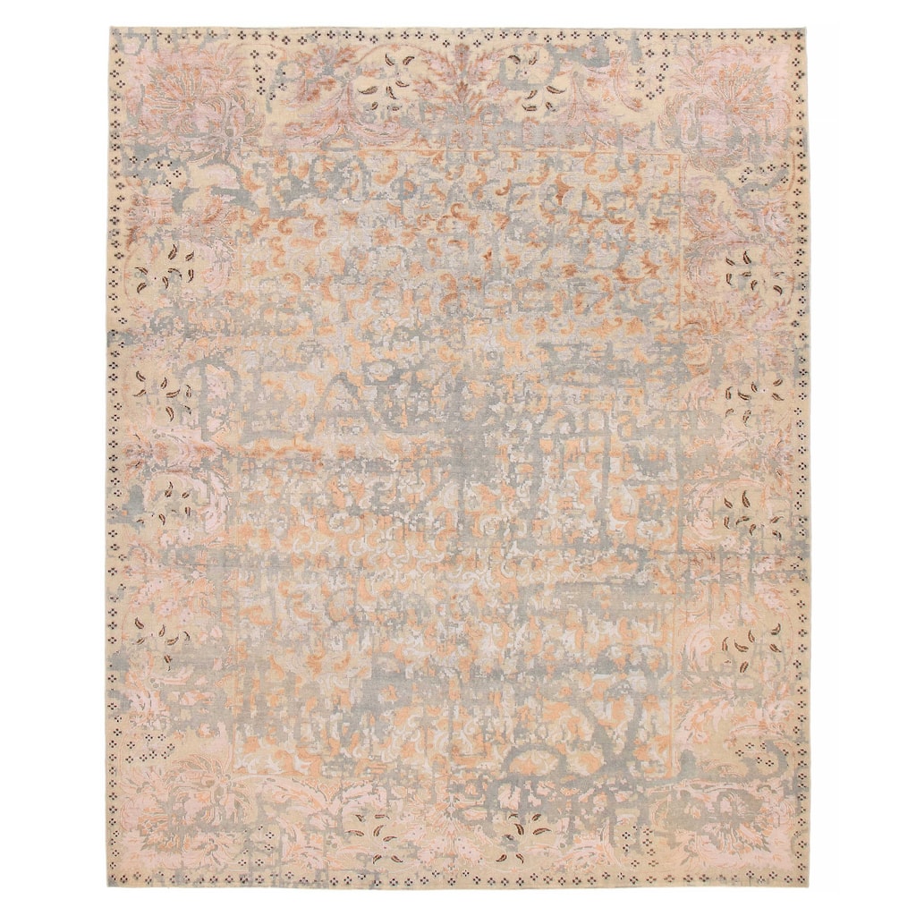 ECARPETGALLERY Hand-knotted Heritage Grey Silk, Wool Rug - 8'0 x 9'9