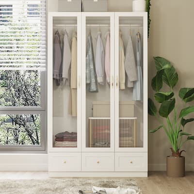 Multi-Piece Wardrobe Set Adaptable Closet Modules Combo Armoires