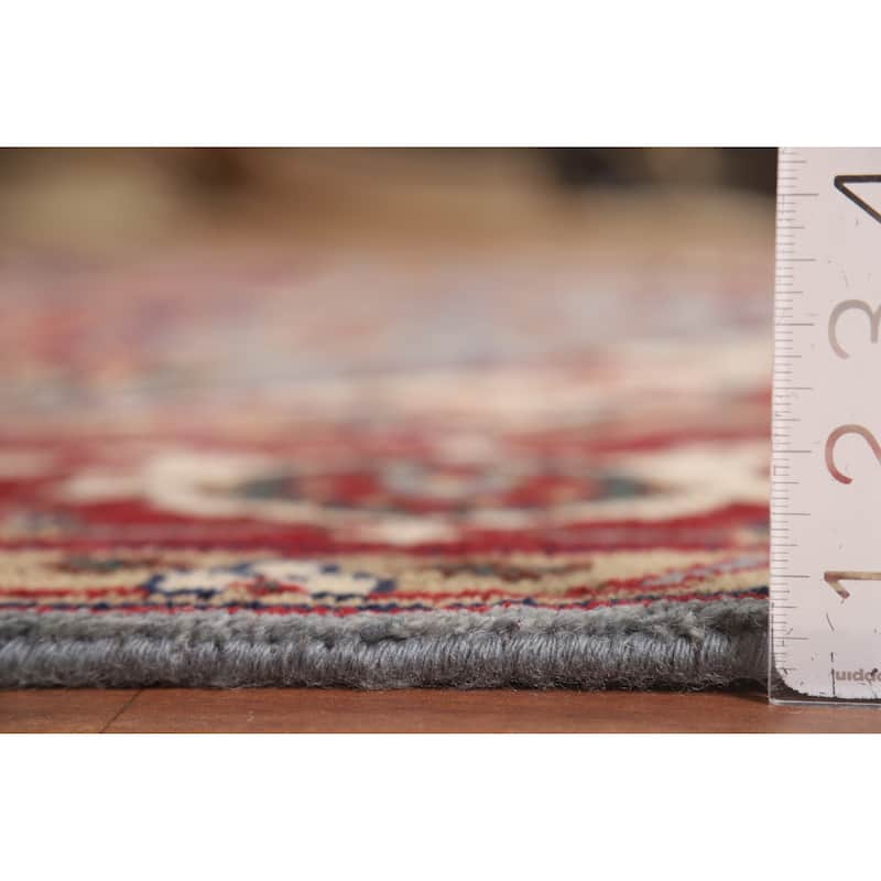 Geometric Heriz Serapi Indian Area Rug Hand-Knotted Wool Carpet - 8'0" x 10'0"