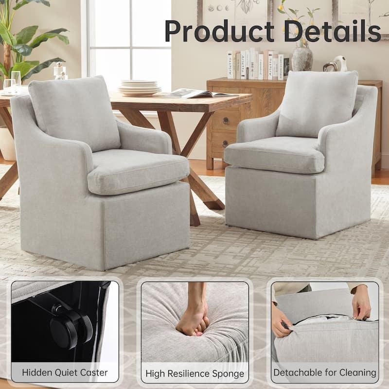 Upholstered Dining Chairs, Modern Kitchen Chairs Dinner Chairs with 4 Casters