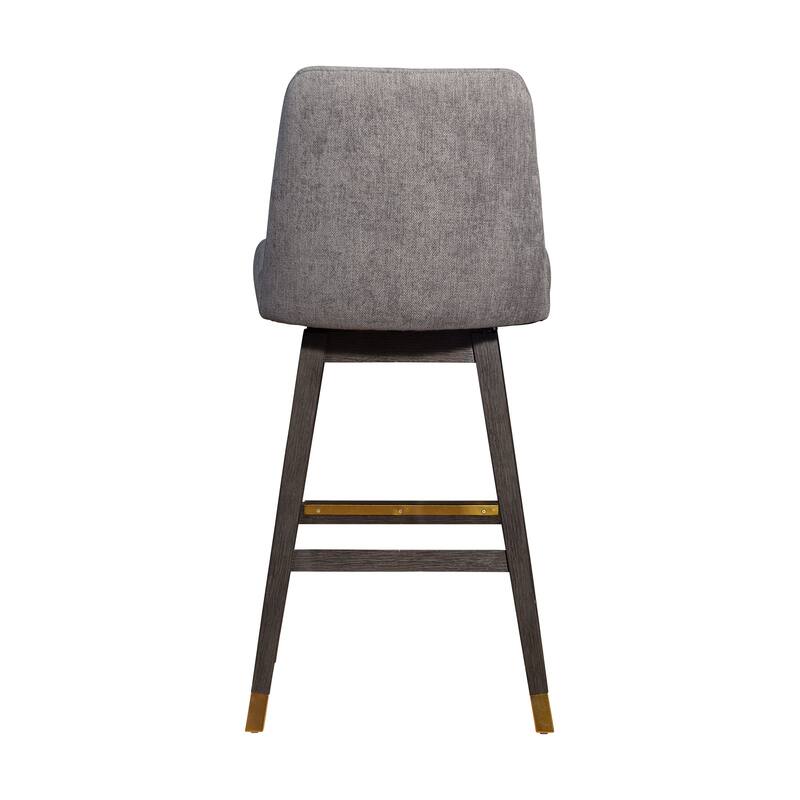 Amalie Upholstered Bar Stool, Swivel Counter Chair with Solid Wood Frame