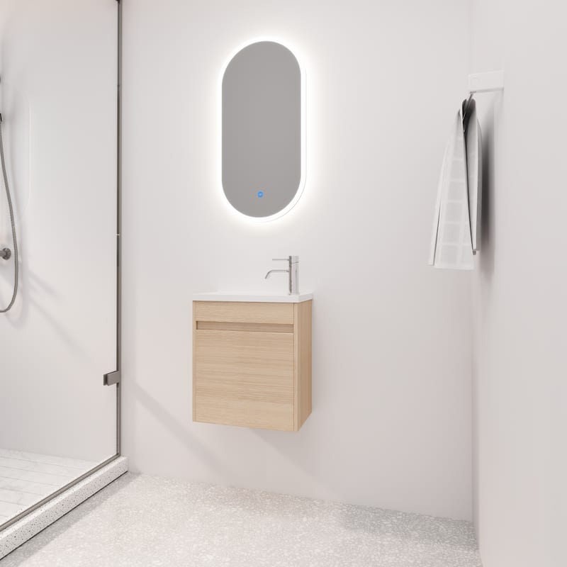 BNK 16/18 Inch Single Sink Bathroom Vanity with Soft Close Door