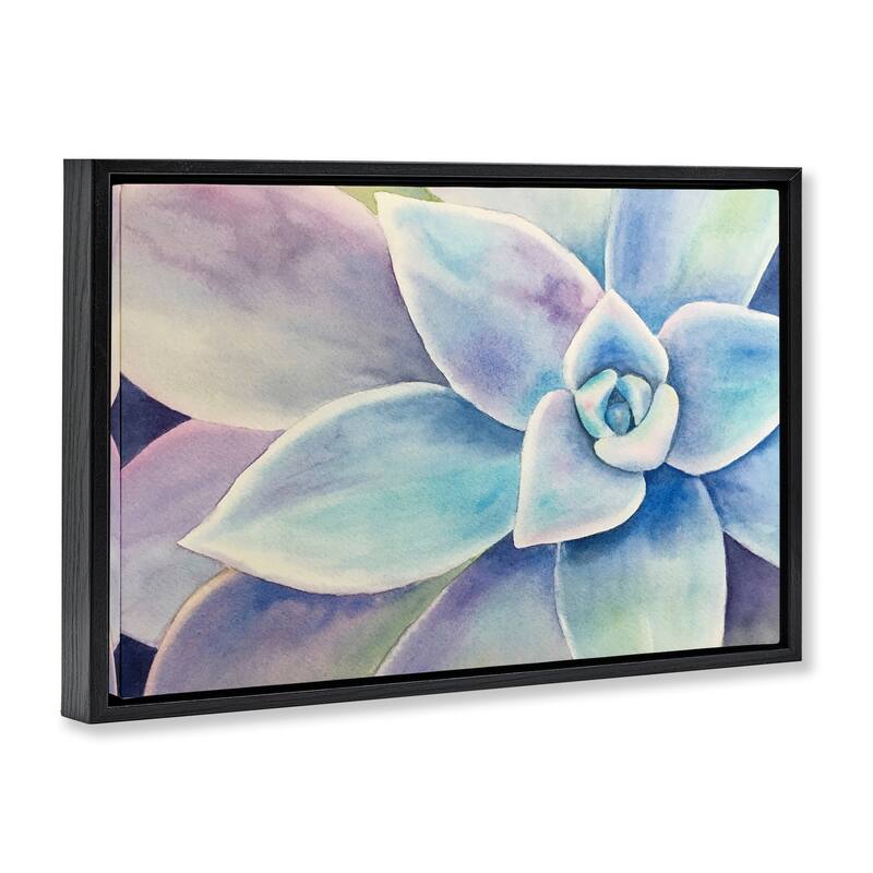 Stupell Cool Toned Succulent Leaves Framed Floater Canvas Wall Art Design By Stephanie Fielden
