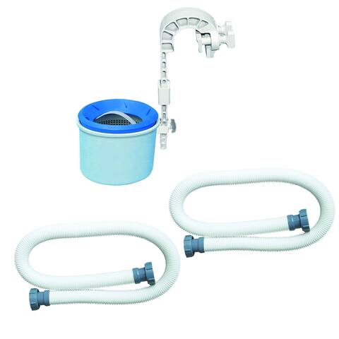Pump Replacement Hose (2 Pack) Bundled with Deluxe Wall-Mounted Skimmer - 4.57
