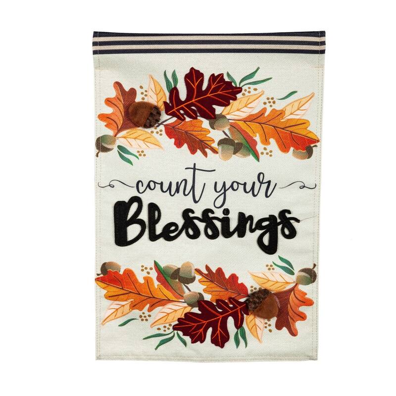 12.5 in. x 18 in. Count Your Blessings Garden Burlap Flag