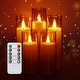 preview thumbnail 2 of 17, Flickering Flameless Candles Acrylic Shell Pillar 3D Wick LED Candles with Timer for Wedding Christmas Home Decor Set of 5