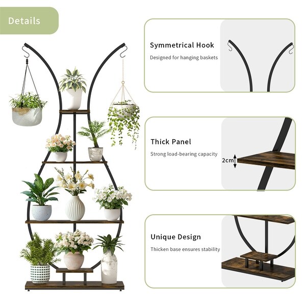 Industrial Multi Tiers Plant Flowers Stand Vase Shaped Planter