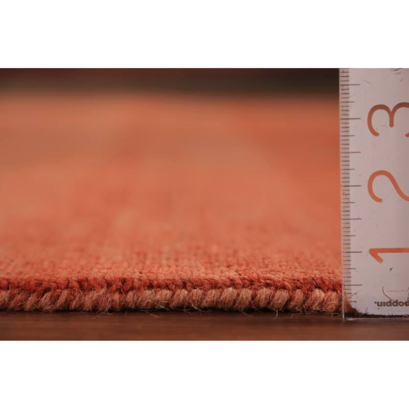 Orange Solid Gabbeh Modern Area Rug Handmade Wool Carpet - 5'7" x 7'7"