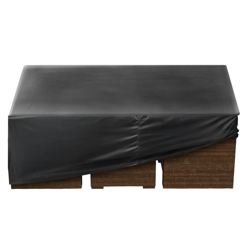 Black Oxford Fabric Patio Furniture Cover with Waterproof and UV-Resistant - 74 x 74 x 28 inch - Black
