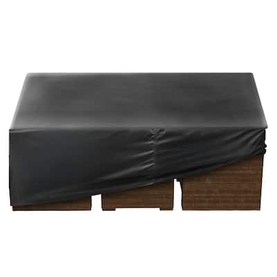 Black Oxford Fabric Patio Furniture Cover with Waterproof and UV-Resistant - 74 x 74 x 28 inch