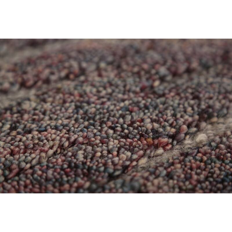 Striped Moroccan Indian Area Rug Hand-Knotted Wool Carpet - 5'1" x 8'1"