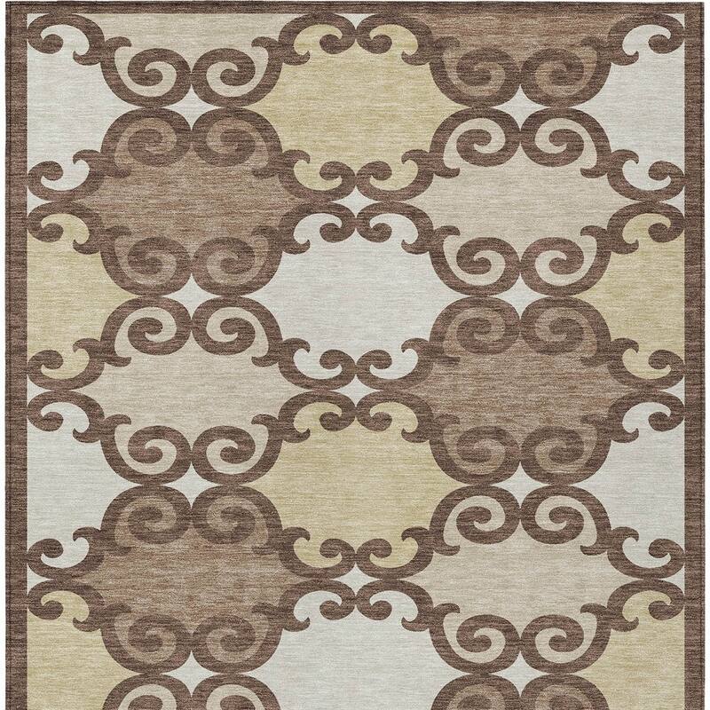 HomeRoots Trellis Transitional Rectangle Outdoor Rug
