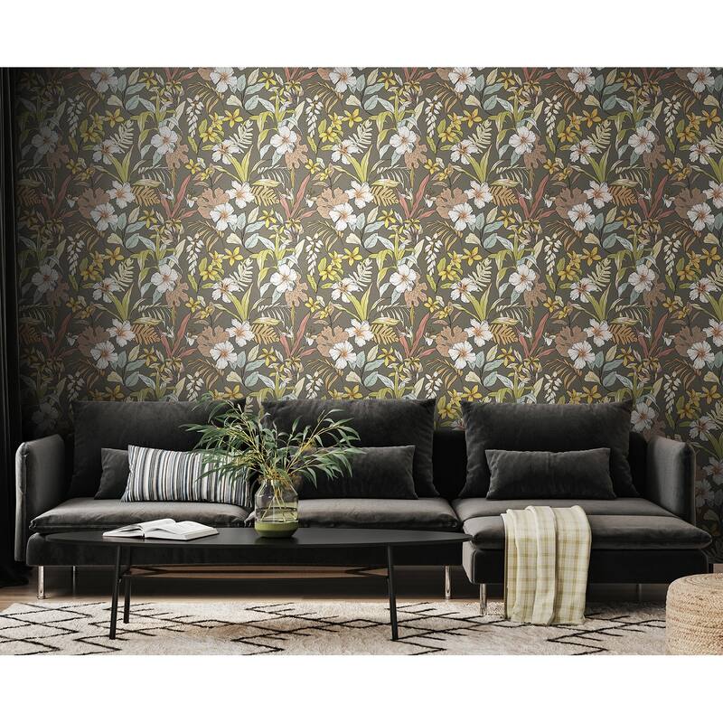 Hoopla Walls Oasis Mink and Sage Peel and Stick Wallpaper - N/A